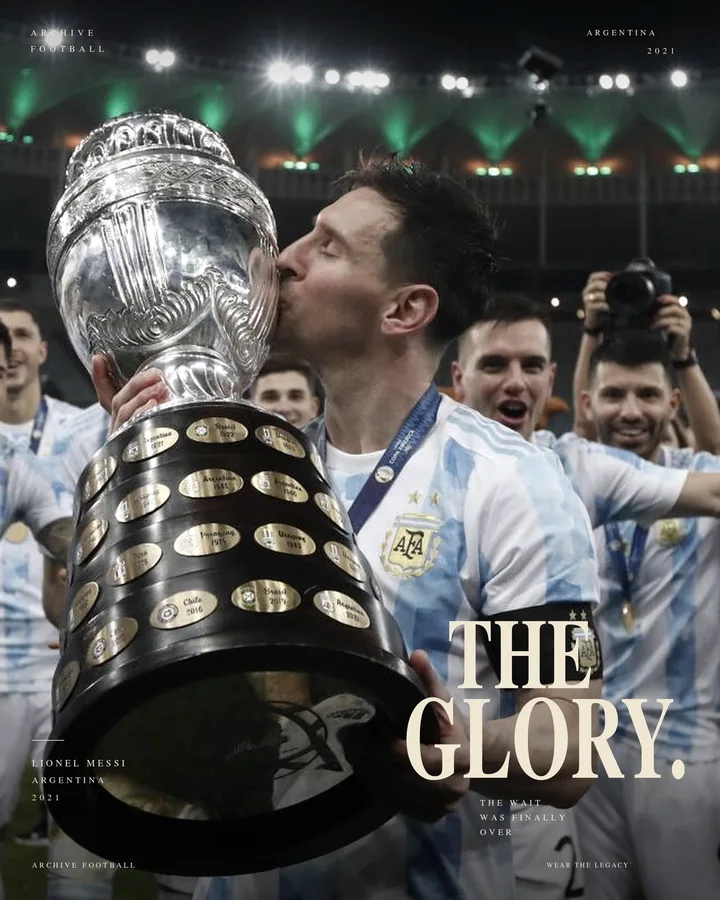 The Glory: Messi kissing the Copa América trophy
